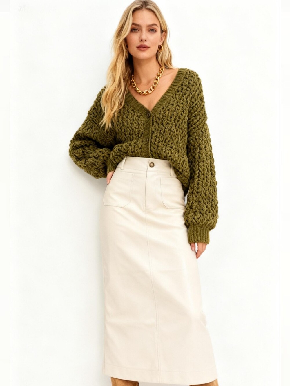 Anthropologie Maeve The Colette Faux Leather Midi Skirt Size S